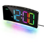 R�veil num�rique avec 8 rgb couleurs led affichage & 7 couleurs veilleuse, horloge num�rique avec double ...