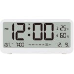 Rveil numrique aliment par batterie avec cran lcd et double alarme pour la date, la temprature et ...