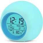 Rveil numrique pour enfant avec veilleuse 7 couleurs, rveil pour garons et filles, fonction snooze, ...