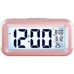 R�veil num�rique avec grand affichage lcd - calendrier, temp�rature, 12 / 24h, veilleuse, snooze - compact, ...