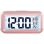 R�veil num�rique avec grand affichage lcd - calendrier, temp�rature, 12 / 24h, veilleuse, snooze - compact, ...