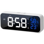 R�veil num�rique, horloge num�rique led horloge digitale r�veil design miroir, reveil matin 5 modes d'alarme ...