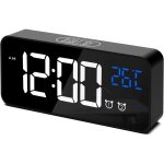 R�veil num�rique, horloge num�rique led reveil matin digital avec temp�rature / snooze / 2 alarme / 12 ...