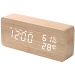 Rveil numrique radio - contrl avec 3 alarmes indpendantes et fonction snooze?reveil bois avec affichage ...