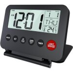 R�veil num�rique de voyage portable, fonctionne sur piles (non incluses) - horloge num�rique, alarme, ...