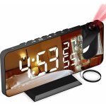 Reveil projecteur avec radio, horloge numrique, radio reveil usb avec double alarme et cran miroir ...