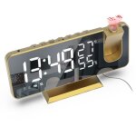 Reveil projecteur, radio réveil avec température, humidité, ecran led miroir de 7, 5 pouces, snooze double ... Reveil projecteur, radio réveil avec température, humidité, ecran led miroir de 7, 5 pouces, snooze double ...