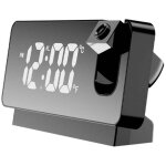 R�veil � projection pour chambre � coucher, radio - r�veil num�rique avec gradateur 0 - 100 % et 2 ports ...