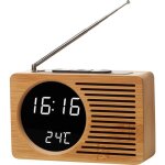 Feiyue - rveil radio numrique en bois 165  90  45 mm