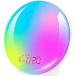 R�veil simulateur d'aube et de cr�puscule aux lumi�res color�es - technologie led pour un �veil progressif, ...
