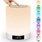Reveil simulateur d'aube veilleuse bluetooth haut - parleur, lampe de chevet touch sensor avec rveil, ...