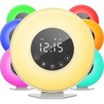R�veil sunrise - horloge led num�rique avec interrupteur 6 couleurs et radio fm pour les chambres - simulation ...