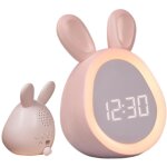 R�veil � vibreur led - horloge miroir avec charge usb - pour gros dormeurs ou malentendants - avec secoueur ...