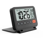 R�veil de voyage num�rique, noir, �cran lcd de 3, 54 pouces, fonction snooze de 9 minutes, 2 niveaux ...