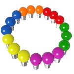 Revenergie - lot 18 ampoules led b22 multicolores guirlande guinguette
