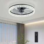 Rversible ventilateur plafond avec lumiere et tlcommande, 3000k - 6000k led dimmable plafonnier ventilateur ...