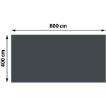 Revtement pour piscine / pool, bche thermique, paisseur: 400 m - rectangulaire, 8x4 m, noir
