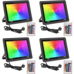 Rgb projecteur led extrieur 30w, spot led couleur avec tlcommande, 16 couleurs 4 modes dimmable clairage ...