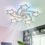 Rgb ventilateur plafond avec lumiere avec tlcommande app, enfant chambre lampe ventilateur plafond ...
