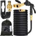 Aiducho tuyau d'arrosage flexible, crochet de tuyau, 8 fonctions, 2 raccords de 3 / 4', tuyau flexible ...