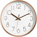 Rhg 12  moderne horloge murale mute silencieuse pendule murale pour la chambre cuisine salon - or rose ...