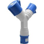 Rhg adaptateur 2 prises couvercle 16a 220v ip44, multiprise pour caravanes, camping - cars et chantier ...