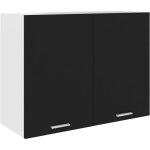 Rhg meuble de cuisine armoire suspendue noir 80x31x60 cm agglom�r� armoire de rangement grande capacit� ...