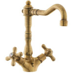 Paffoni ricordi m�langeur xl de lavabo avec tirette et bonde, design vintage, bronze (ir085br)