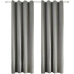Rideaux 2 pi�ces occultants opaque, d�co fen�tre isolant, 135x245cm gris fonc� vh5865dgr - 2 - woltu