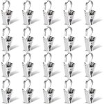 Rideau en acier inoxydable pince, 20 pices 35 mm tringle  rideau clips, douche anneaux pinces, crochets ...