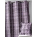 Homemaison - rideau d'ameublement 'carreaux' prune 140x260 cm
