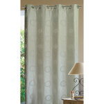 Homemaison - rideau ameublement gros ronds et fils argents blanc 140x240 cm