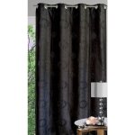 Homemaison - rideau ameublement gros ronds et fils argents noir 140x240 cm