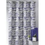 Homemaison - rideau ameublement jacquad imprim� arm�e bleu 140x260 cm