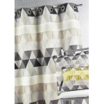 Homemaison - rideau ameublement jacquard 'triangles' gris clair 140x260 cm Homemaison - rideau ameublement jacquard 'triangles' gris clair 140x260 cm