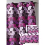 Homemaison - rideau ameublement jacquard 'triangles' prune 140x260 cm Homemaison - rideau ameublement jacquard 'triangles' prune 140x260 cm