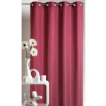Homemaison ? rideau d'ameublement en microfibre uni bordeaux 135x250 cm ? 100% polyester ? finition haut ...