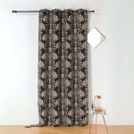 Homemaison - rideau d'ameublement motifs floraux noir 140x245 cm Homemaison - rideau d'ameublement motifs floraux noir 140x245 cm