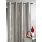 Rideau ameublement en taffetas imprim� argent gris clair 140x260 cm