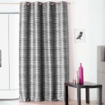 Rideau aspect shantung avec oeillet gris clair 145x250 cm