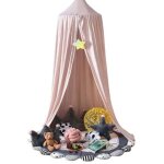 Rideau a baldaquin tente tipi suspendu rose clair