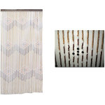 Rideau en bambou gomera 90x200 cm 50 rangs boules 3 bordures