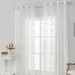Rideaux en dentelle florale de style europ�en de ferme d'une seule pi�ce, rideaux en gaze de balcon de ...