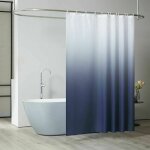 Vurahome - rideau douche 240x200 cm, avec 16 crochets, extra large, lest�, anti moisissure, gris fonc�, ...