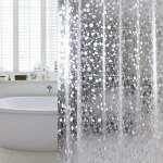 Rideau de douche , anti - moisissure, �tanche � la baignoire, 100% eva, 180 x 200 cm incl. 12 anneaux ...