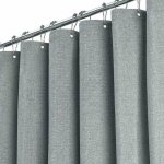 Rideau de douche extra long 180 x 240 cm, grand rideau de douche en tissu textur� en lin avec 12 crochets ...