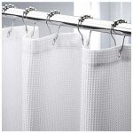 Rideau de douche gaufr� 180x180cm, rideaux de douche en tissu r�sistant avec tissage gaufr� rideaux de ...