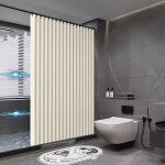 Rideau de douche magn�tique pliable 220 x 200 cm, rideau de douche en lin avec crochets, r�sistant aux ...