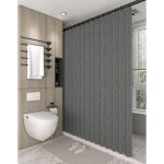 Rideau de douche pliable magn�tique 220 x 200 cm, avec crochets, anti - moisissure, en lin et polyester, ...