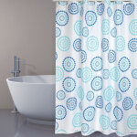 Rideau de douche polyester dots 180x200cm qualit? premium bleu - anneaux inclus msv